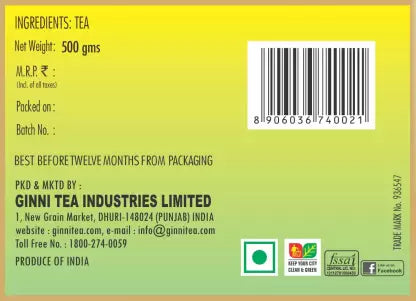 GINNI Gold Tea 500gms Black Tea Pouch (500 g) GINNI Gold Tea 500gms Black Tea Pouch (500 g)